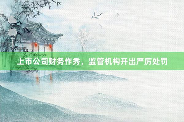 上市公司财务作秀，监管机构开出严厉处罚